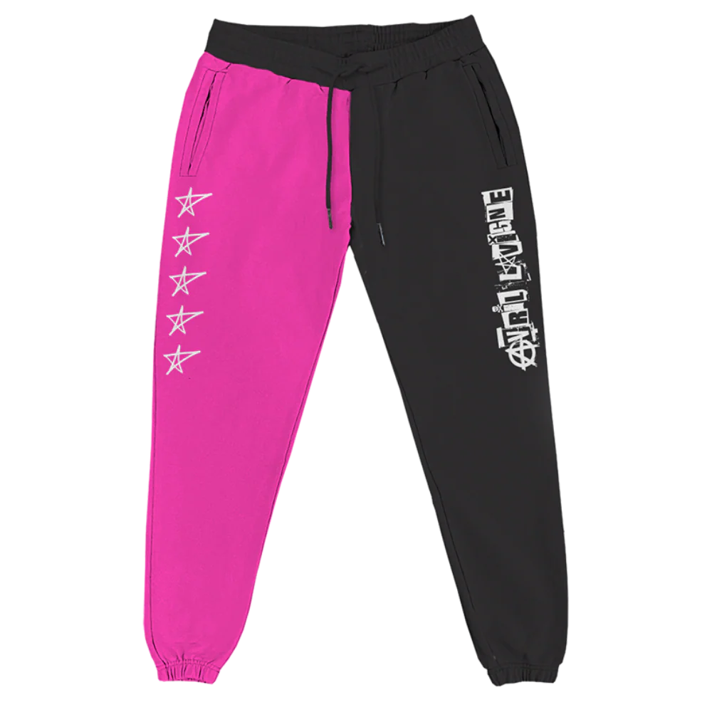 Pink + Black Split Joggers